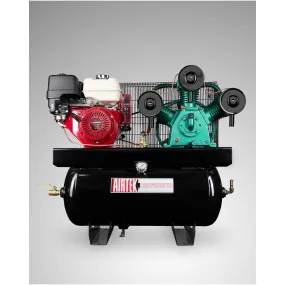 11 HP 30 Gallons Double Stage Horizontal Gas Industrial Air Compressor