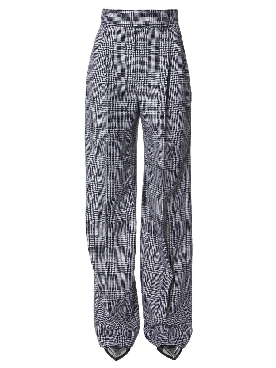 Alexander McQueen Checkered High Waist Trousers