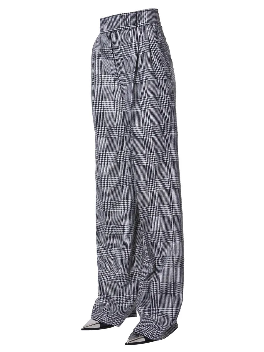 Alexander McQueen Checkered High Waist Trousers