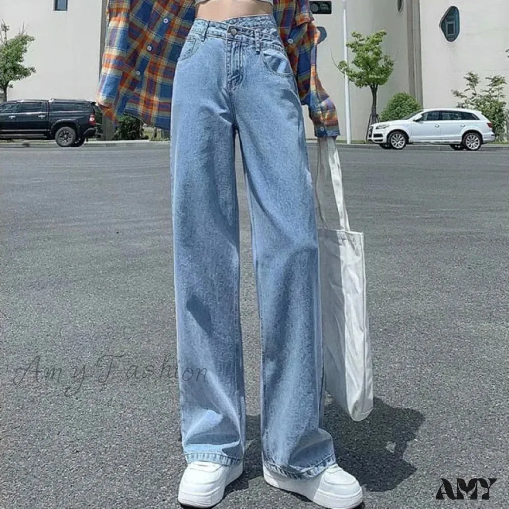 Amy Fashion - Woman Jeans High Waist Denim Pants