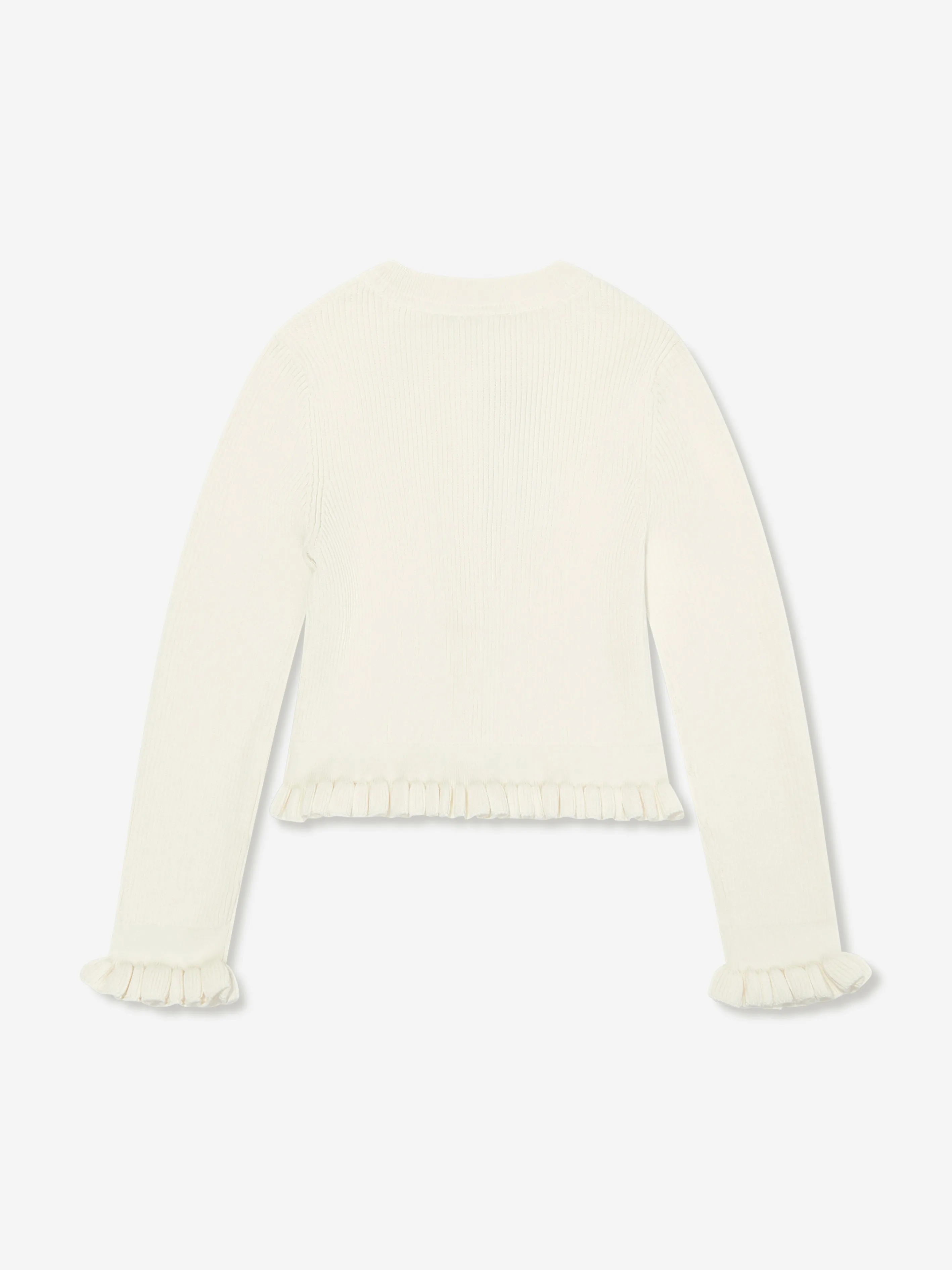 Angels Face Girls Tyler Ribbed Cardigan in Ivory