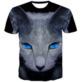 Animal T shirts Men Cat T-shirts 3d Eye Tshirt Printed Terror Tshirts Cool Hip Hop T-shirts Graphic Short Sleeve Hip hop Unisex