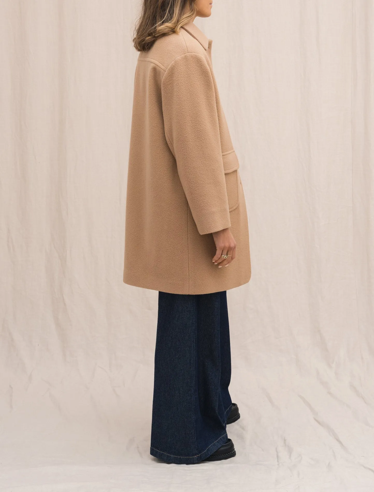 Atene Wool Cashmere Coat Beige