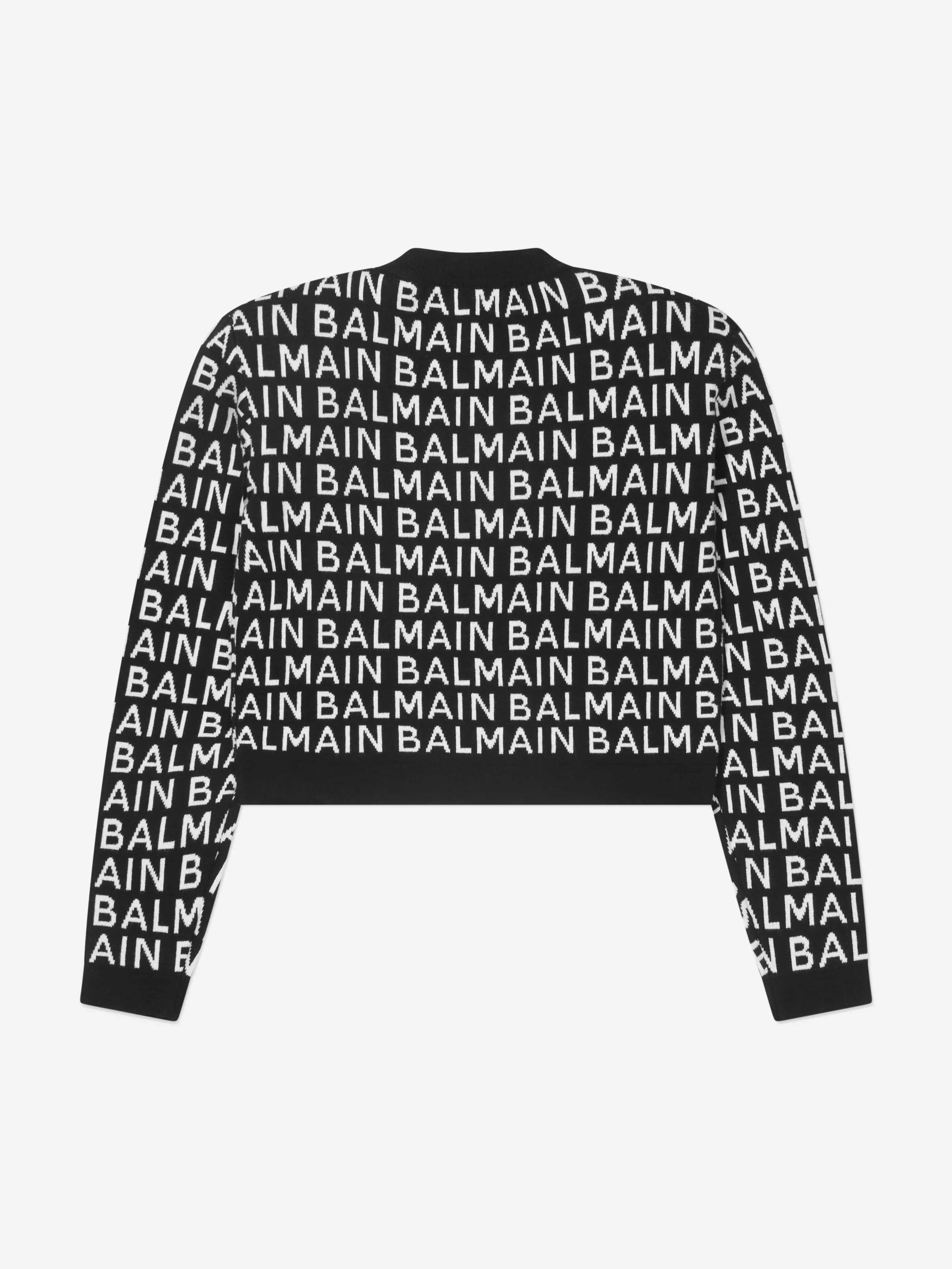 Balmain Girls Knitted Logo Jacket