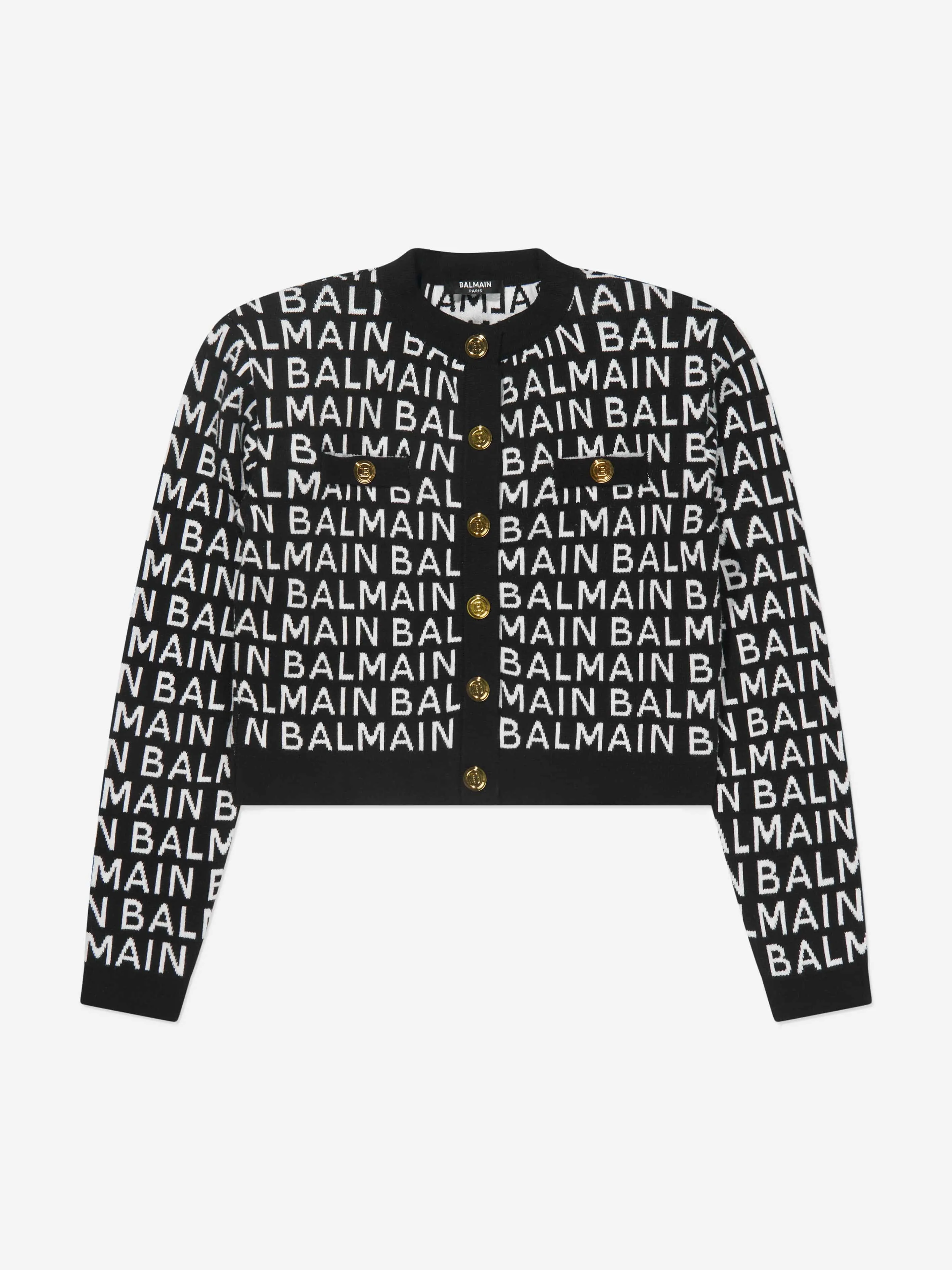 Balmain Girls Knitted Logo Jacket