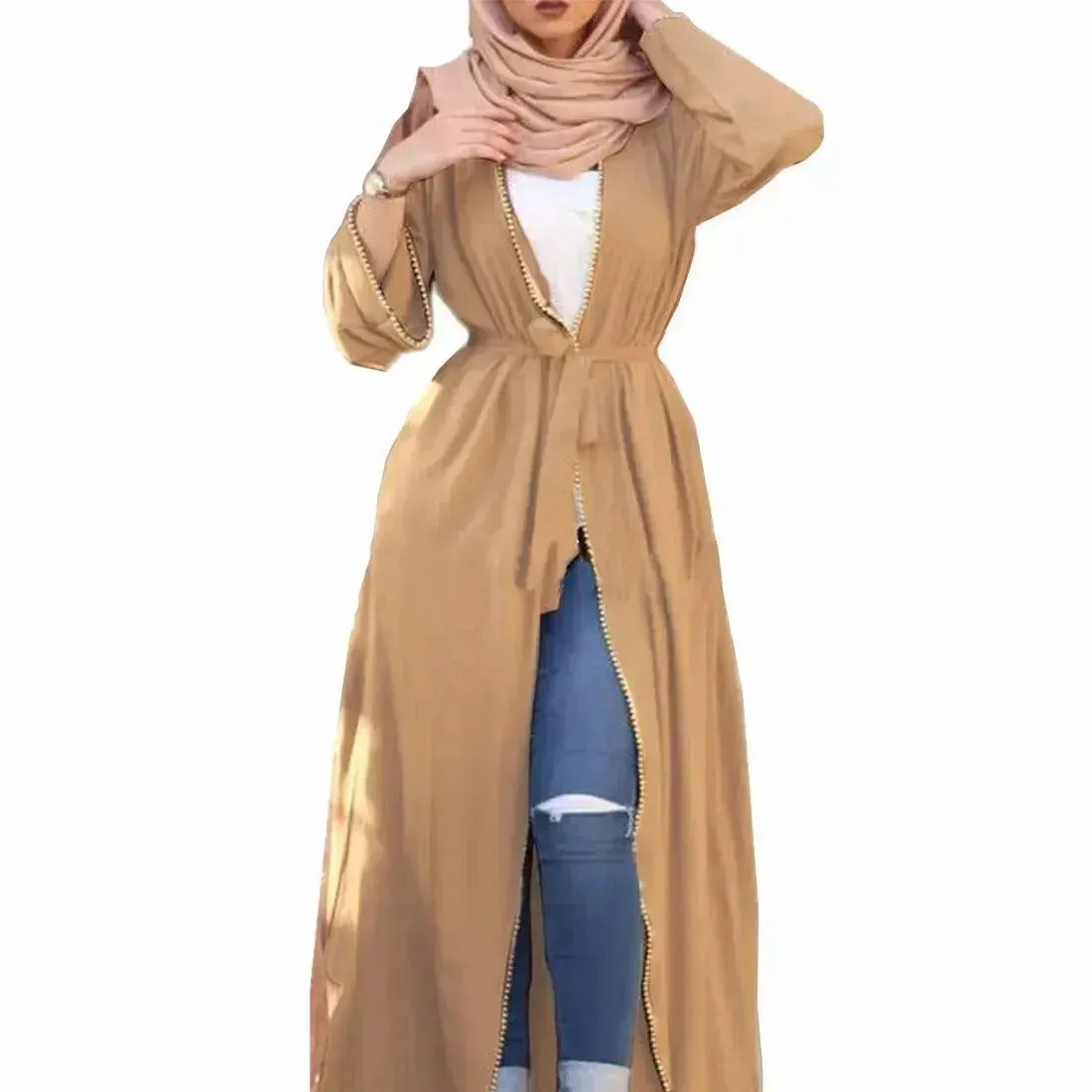 Bandage cardigan robe Arab  dress