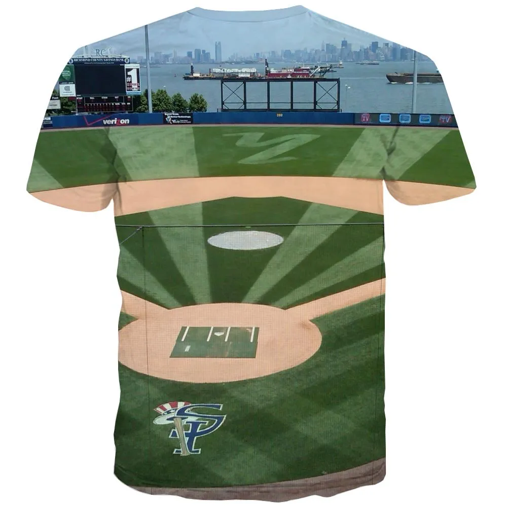 Baseball T-shirt Men Stadium Tshirts Casual Game Tshirt Anime White Tshirt Printed