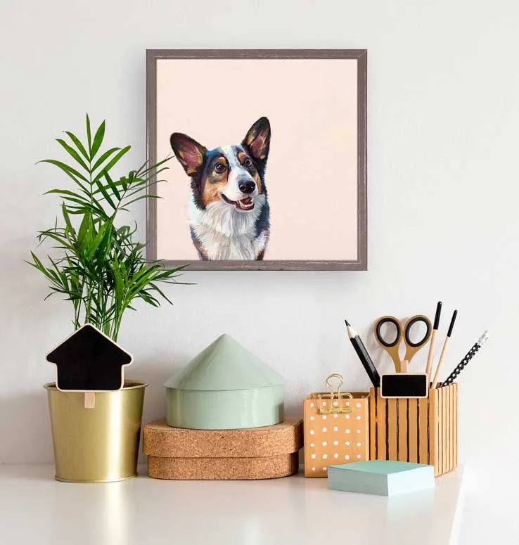 Best Friend - Tri Color Corgi Mini Framed Canvas