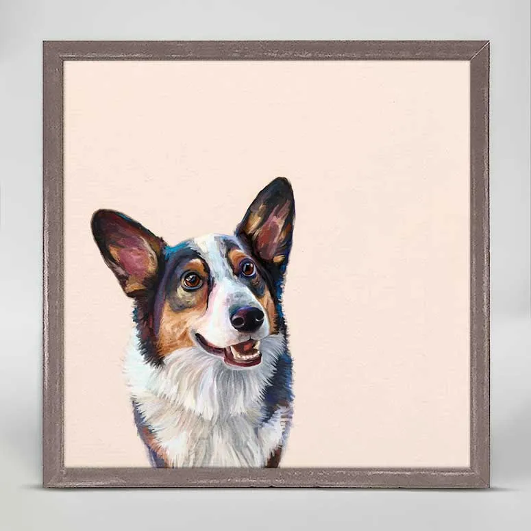 Best Friend - Tri Color Corgi Mini Framed Canvas