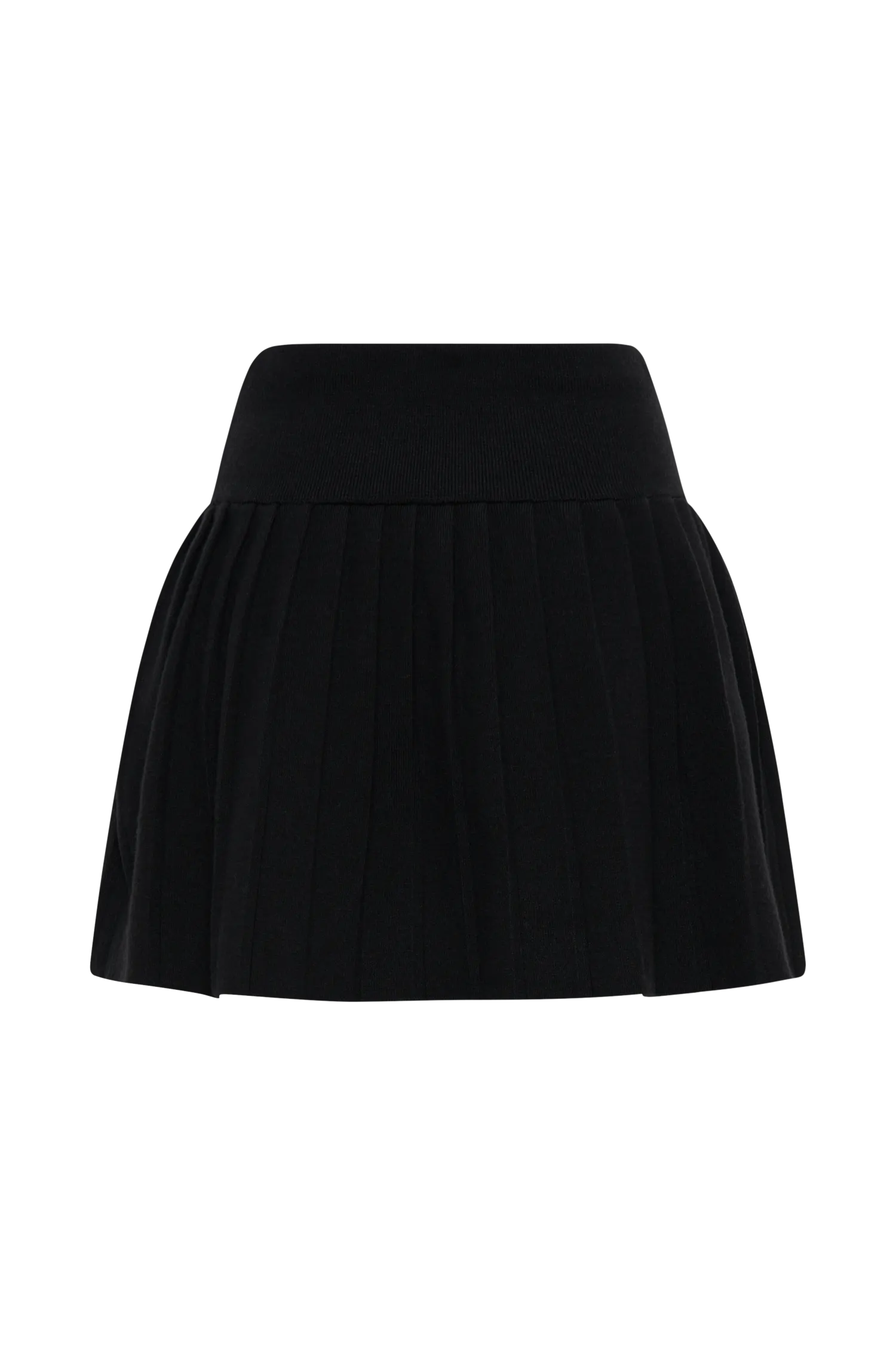 Beverly Knit Pleated Mini Skirt - Black