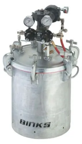 Binks 183G 5 Gallons ASME Galvanized Carbon Steel Pressure Tank - No Regulator & No Agitator