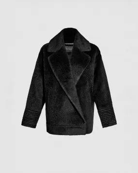 Bouclé Alpaca Dropped Shoulder Aviator Jacket