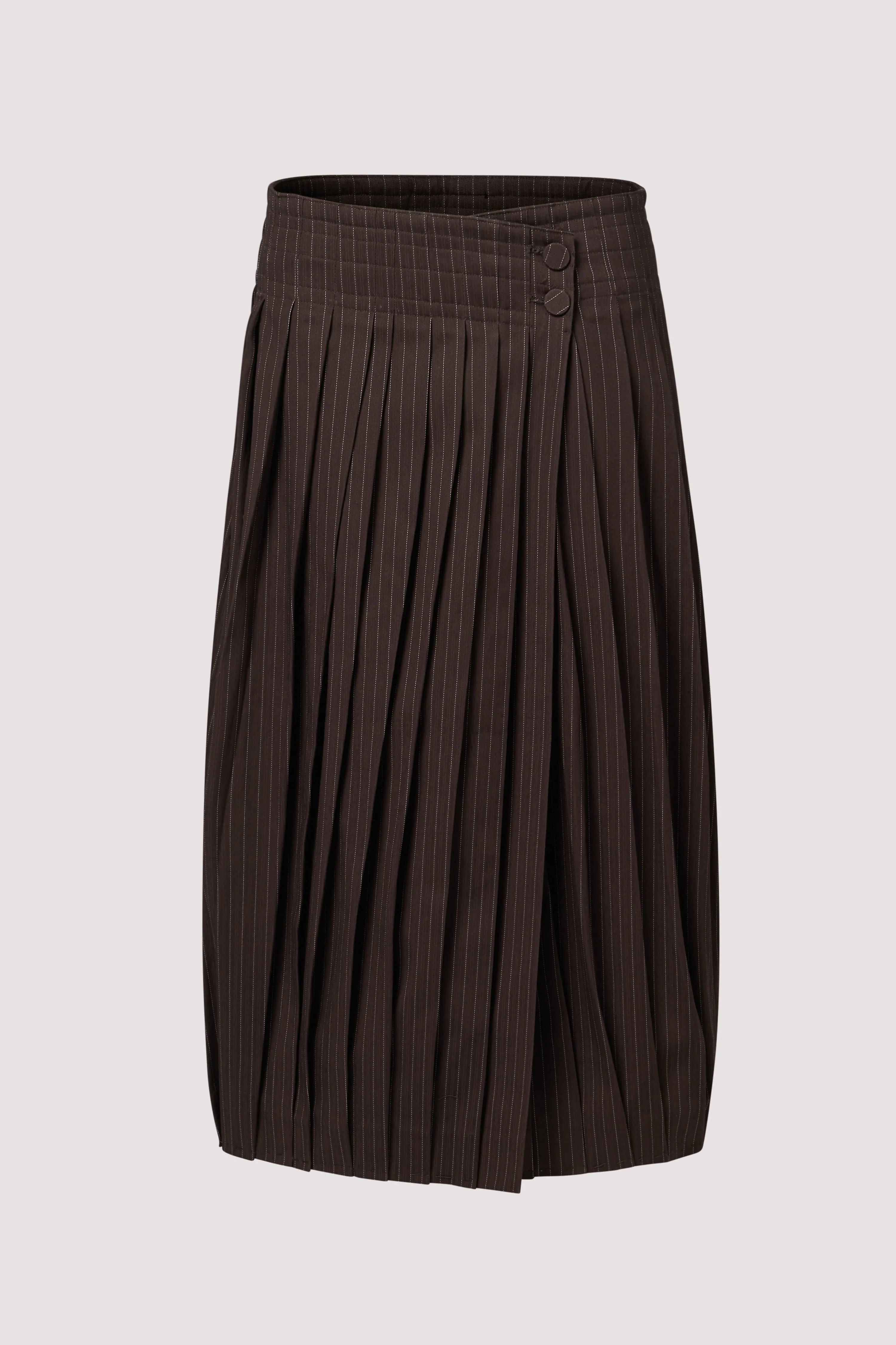 Brown Pleated Midi Skirt