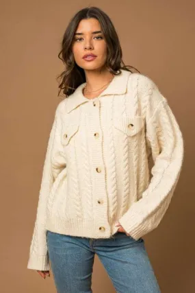 Cable Sweater Cardigan