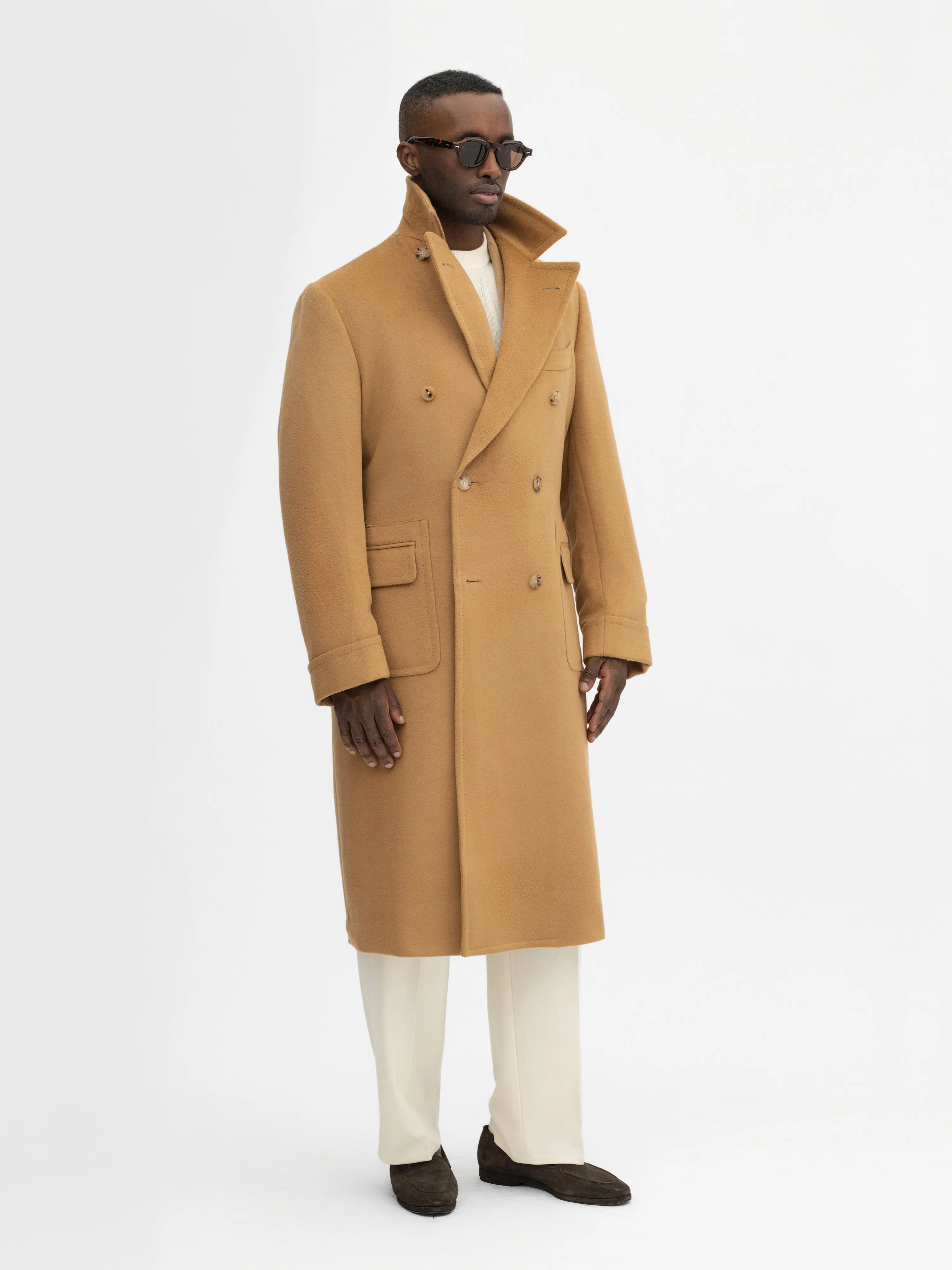 Camel Virgin Wool Polo Coat