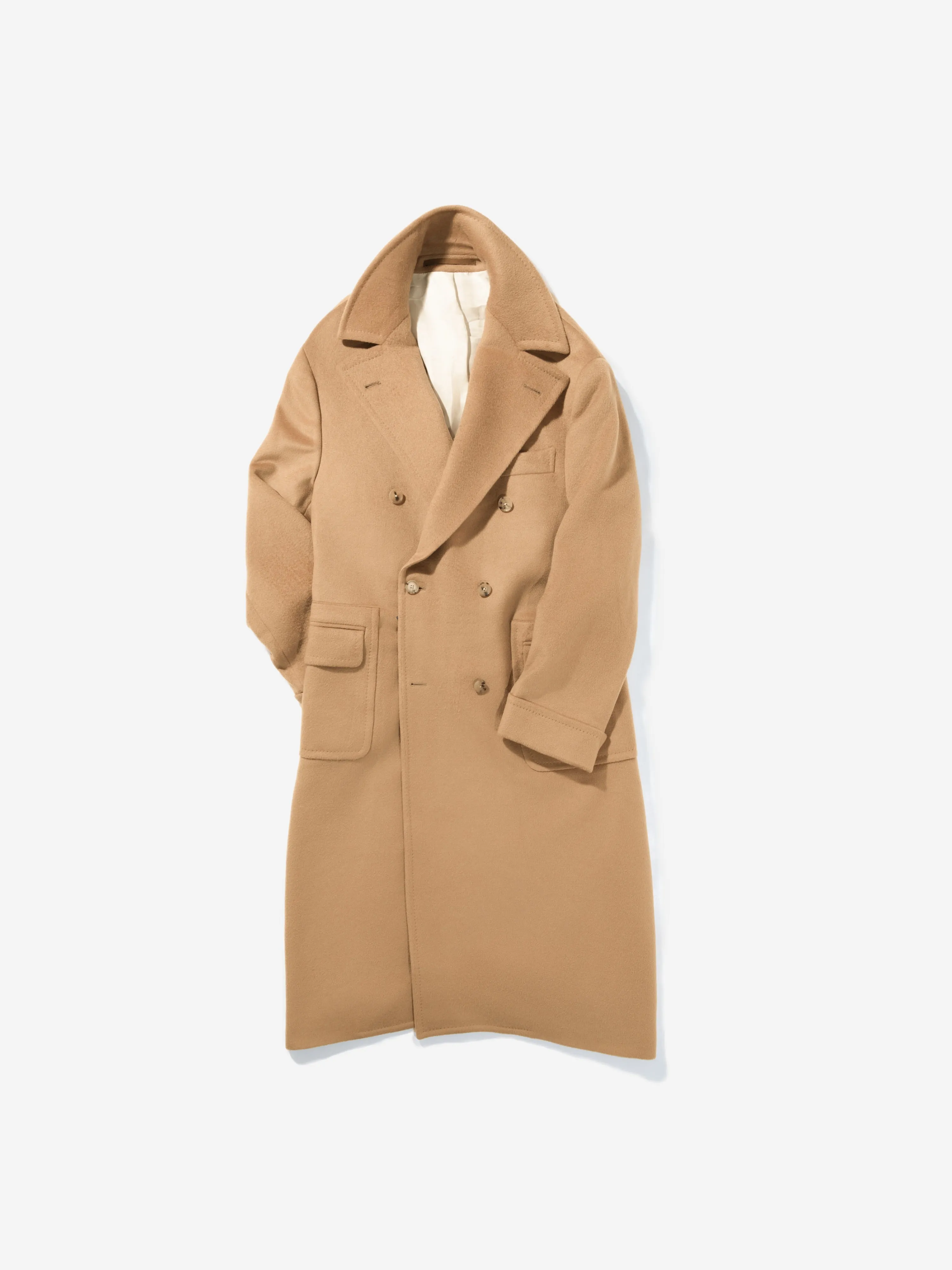 Camel Virgin Wool Polo Coat