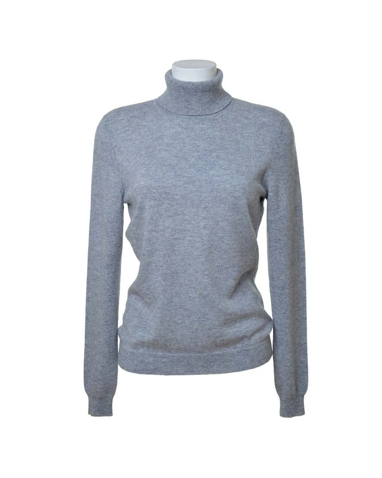 Cashmere Grey Roll Neck Jumper-Woodcock & Cavendish