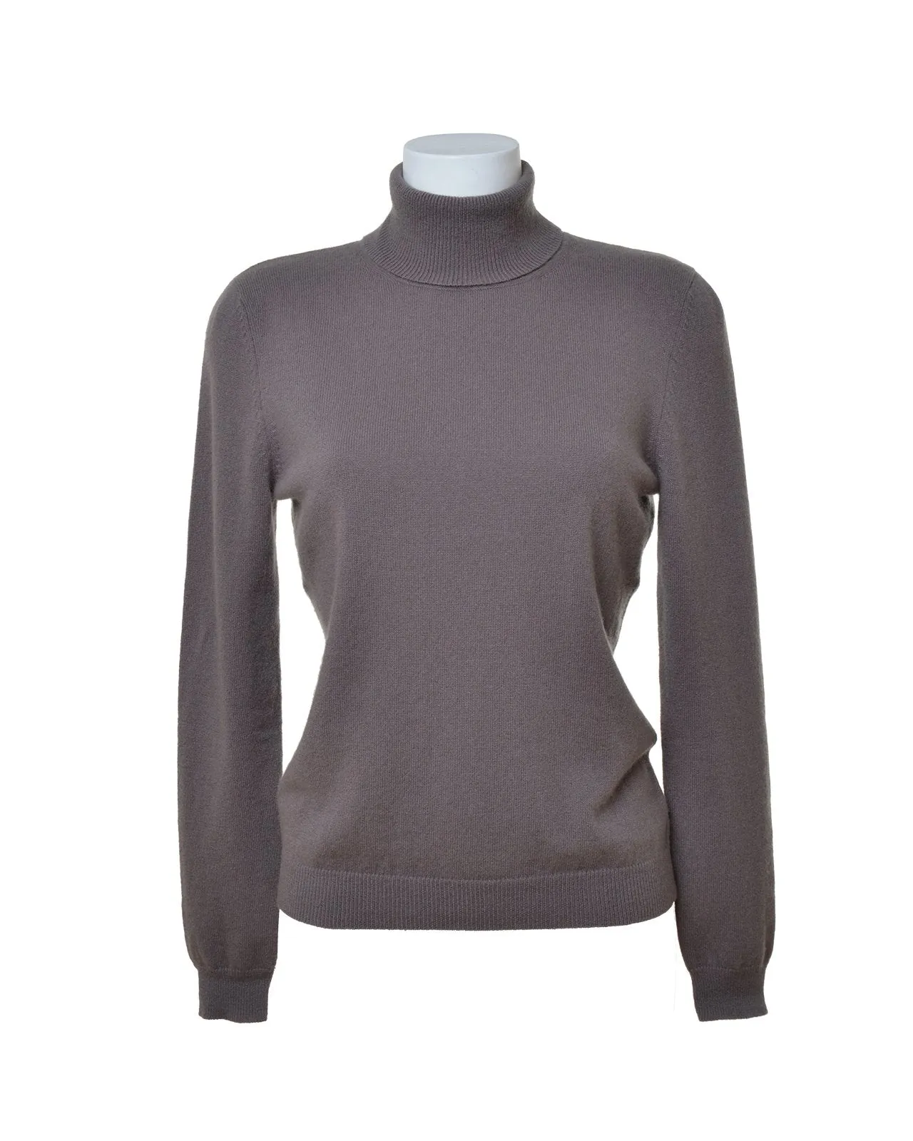 Cashmere Grey Roll Neck Jumper-Woodcock & Cavendish