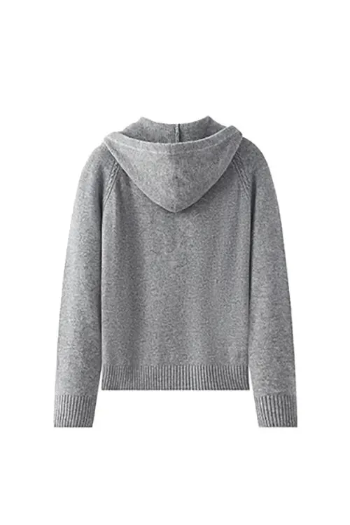 Casual Wool Zip-up Hoodie Cardigan