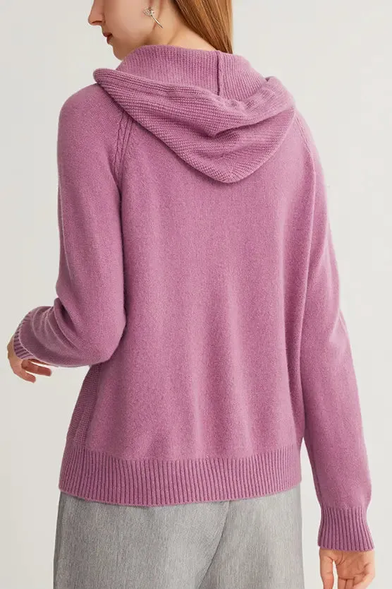 Casual Wool Zip-up Hoodie Cardigan