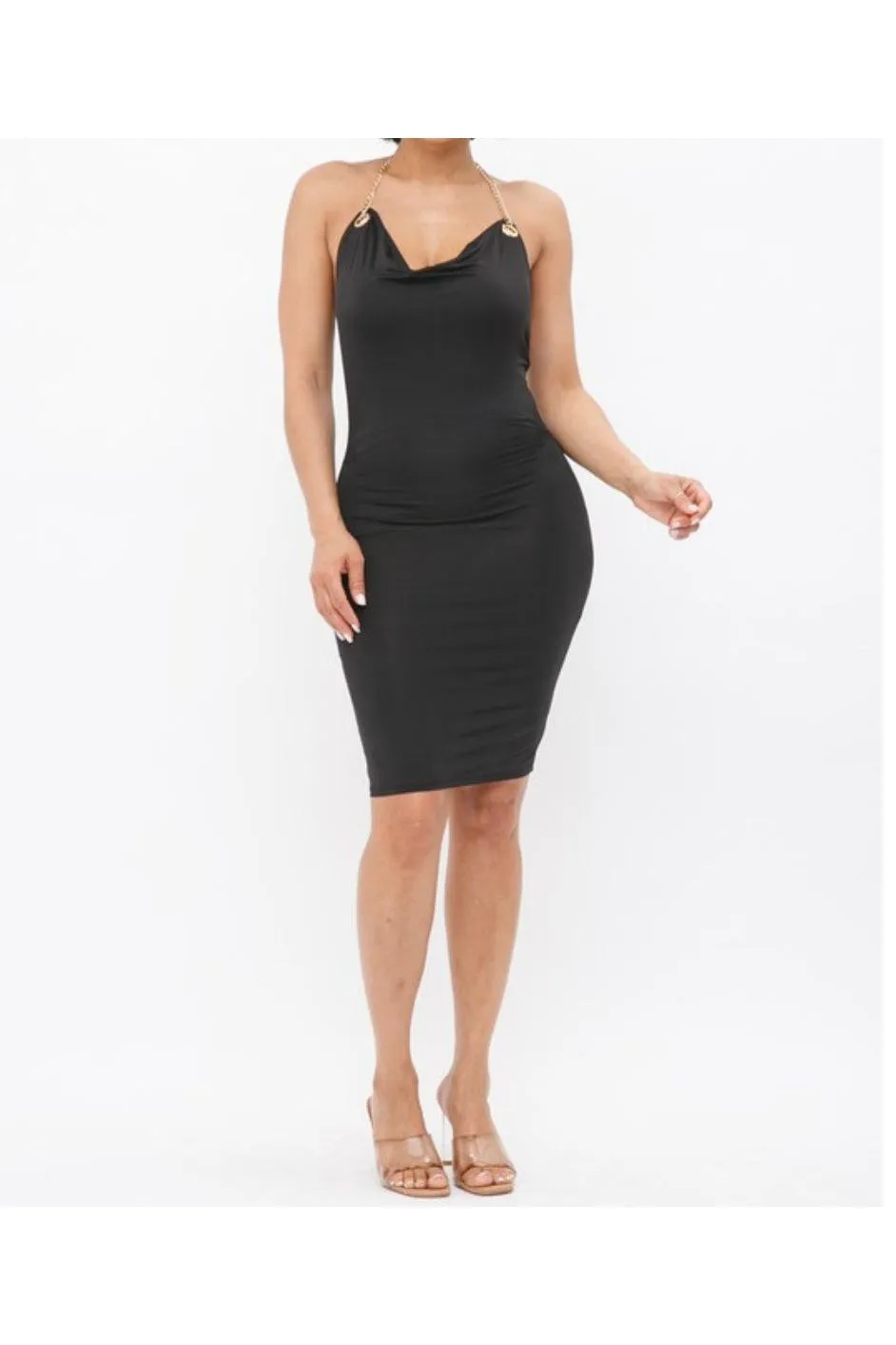 Chain Halter Neck Dress