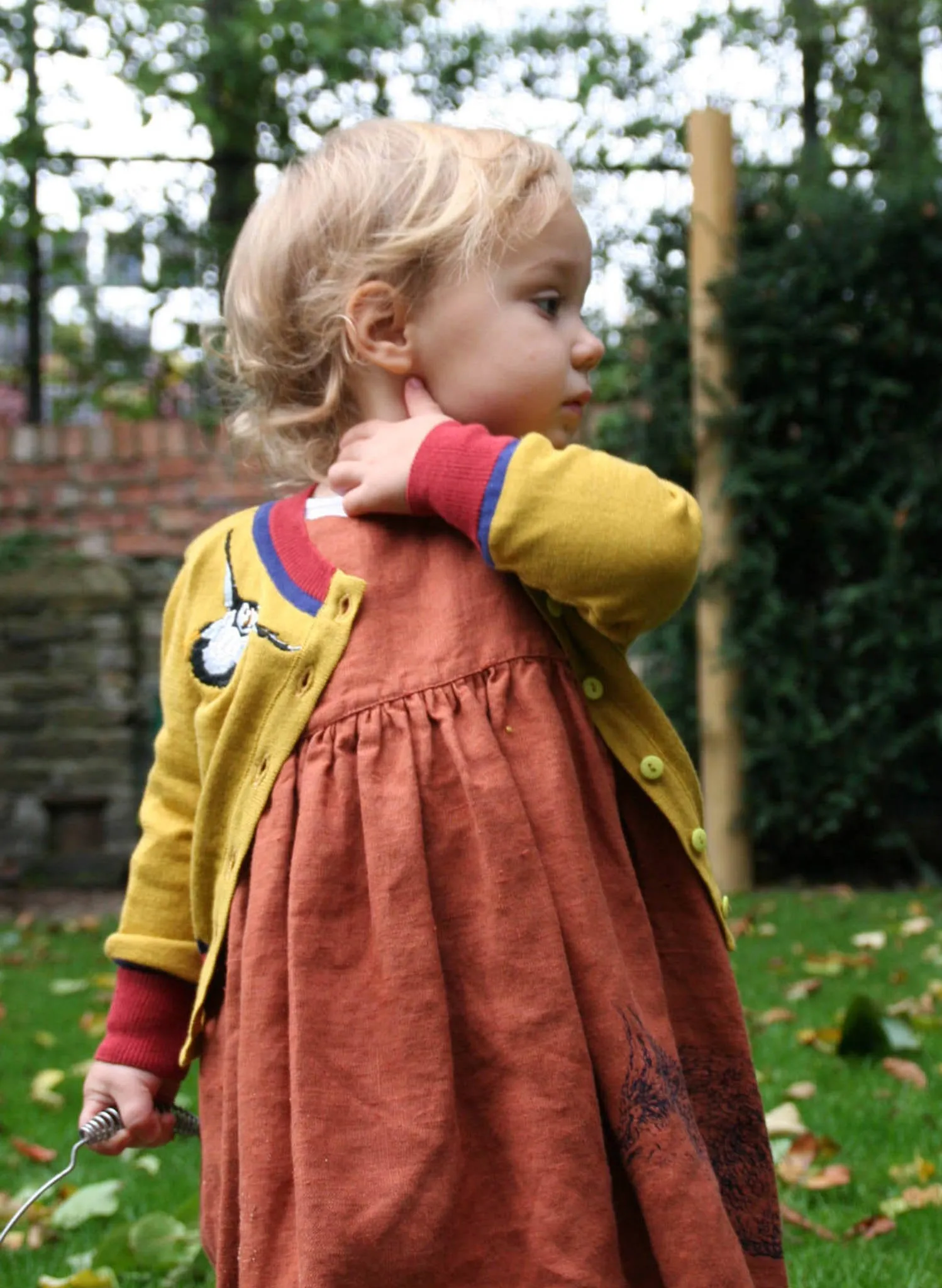 Children's Classic Cardigan - Mustard Puffin