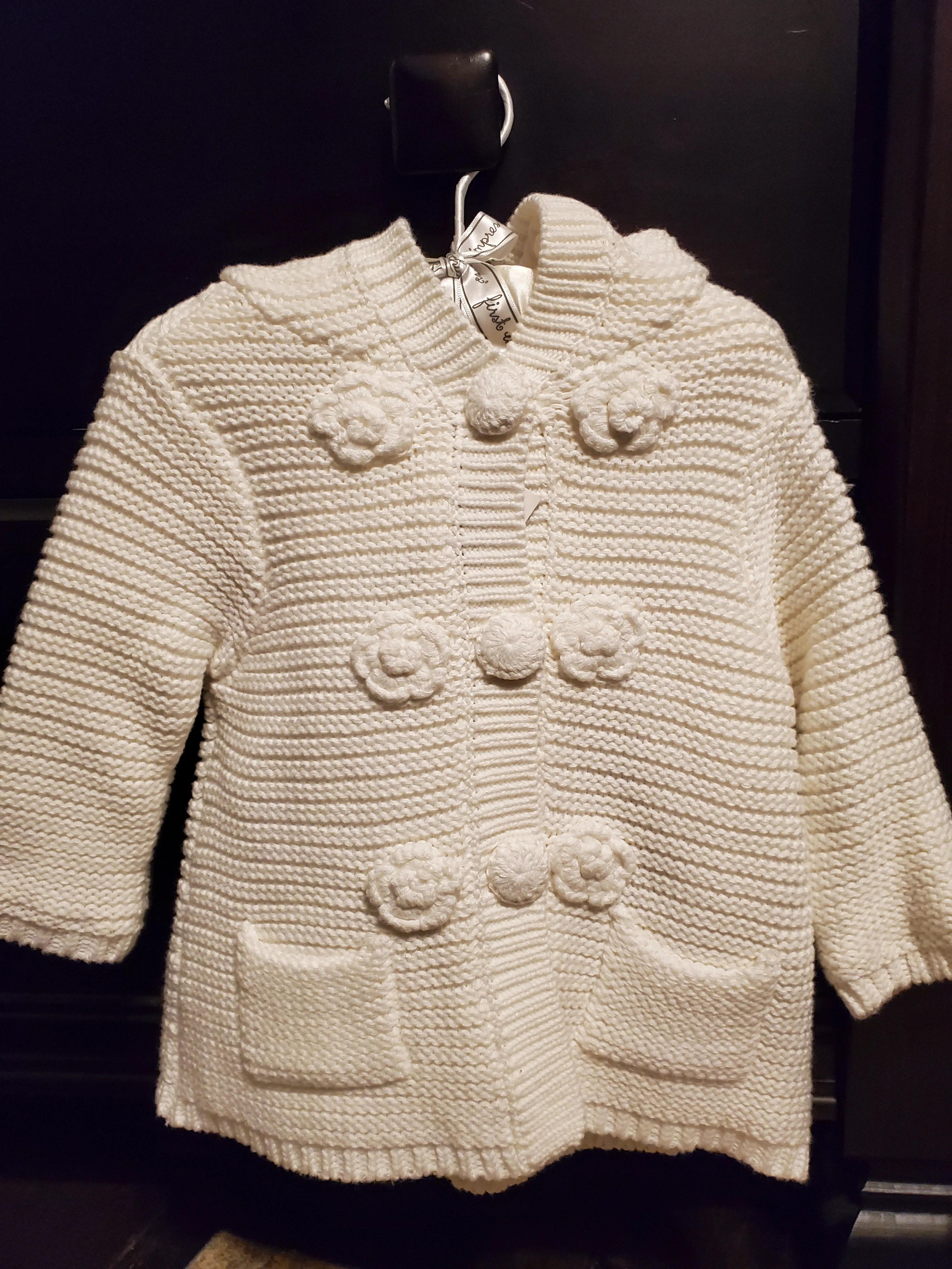 Crocheted Button Down Sweater Coat