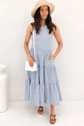 Daisy Maxi Dress Blue Stripe