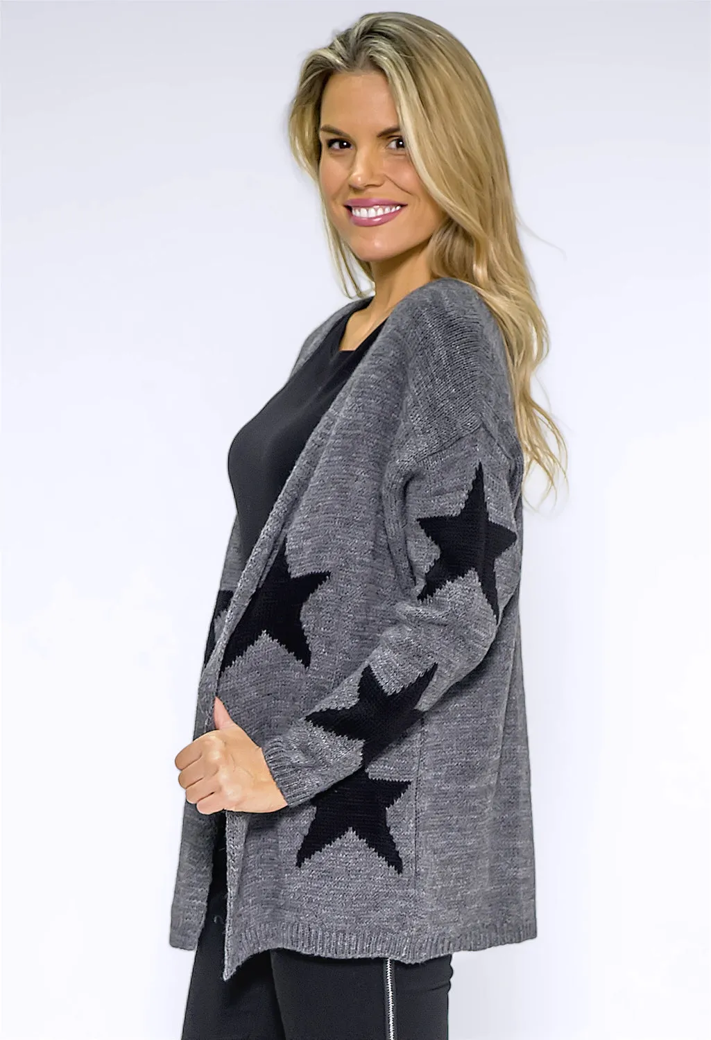 Dark Grey Star Cardigan