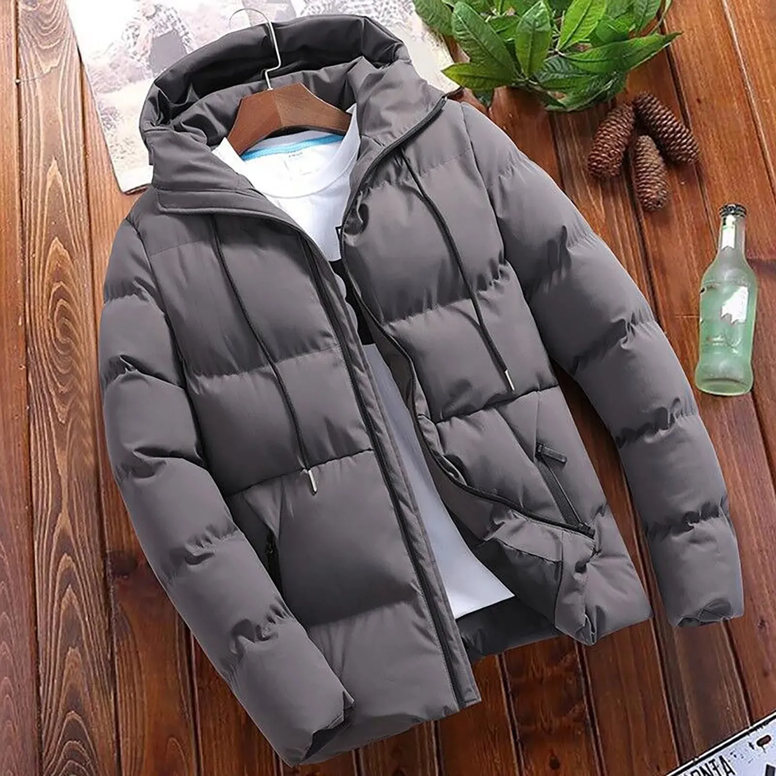 Dorvane - Puffer Jacket Heren met Capuchon, Winddicht, Geïsoleerd & Winterklaar