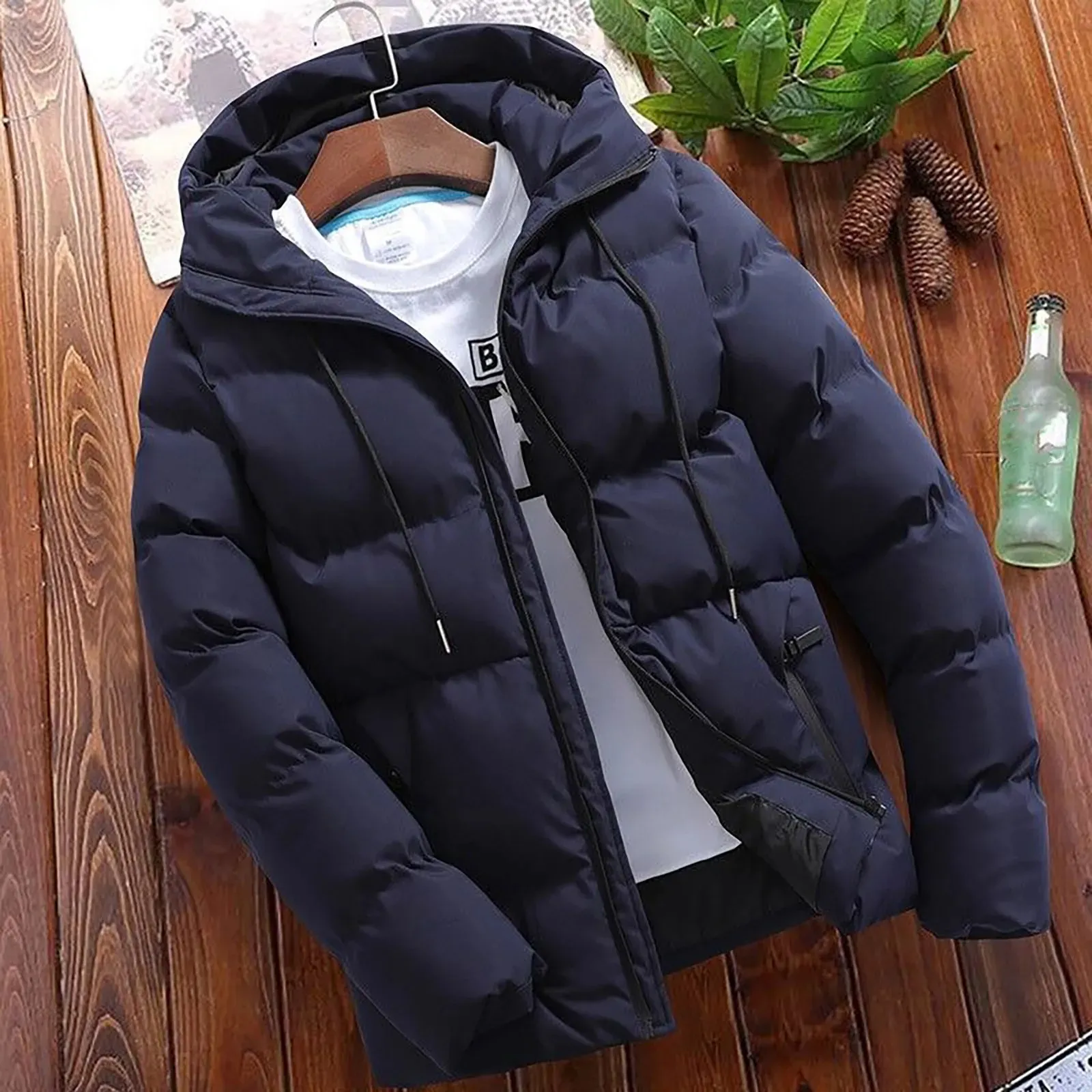 Dorvane - Puffer Jacket Heren met Capuchon, Winddicht, Geïsoleerd & Winterklaar