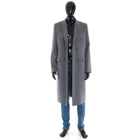 Double Breasted Coat In Gray Virgin Wool