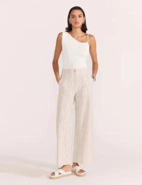 Edra High Waist Pants White/Beige