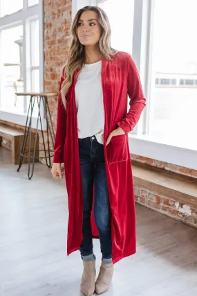 Eve Velvet Long Cardigan | S-2XL | PRE ORDER