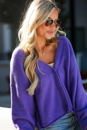 FINAL SALE - Shelby Lavender Sweater Cardigan - DU DEAL