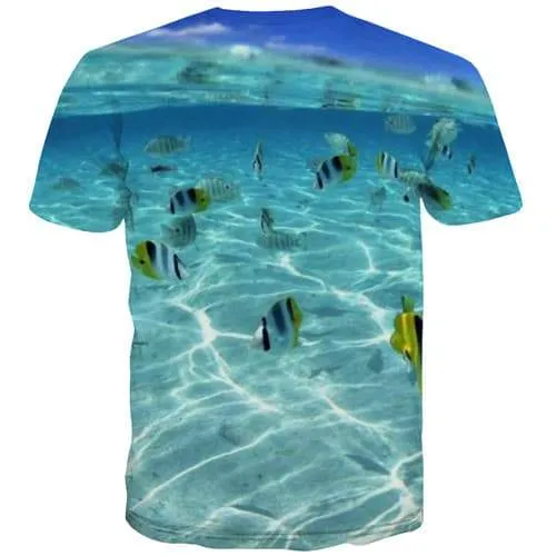 Fish T shirts Men Animal Tshirt Anime Tropical Shirt Print Ocean Tshirts Novelty Harajuku T-shirts Graphic Short Sleeve Hip hop