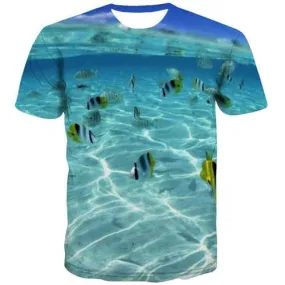 Fish T shirts Men Animal Tshirt Anime Tropical Shirt Print Ocean Tshirts Novelty Harajuku T-shirts Graphic Short Sleeve Hip hop