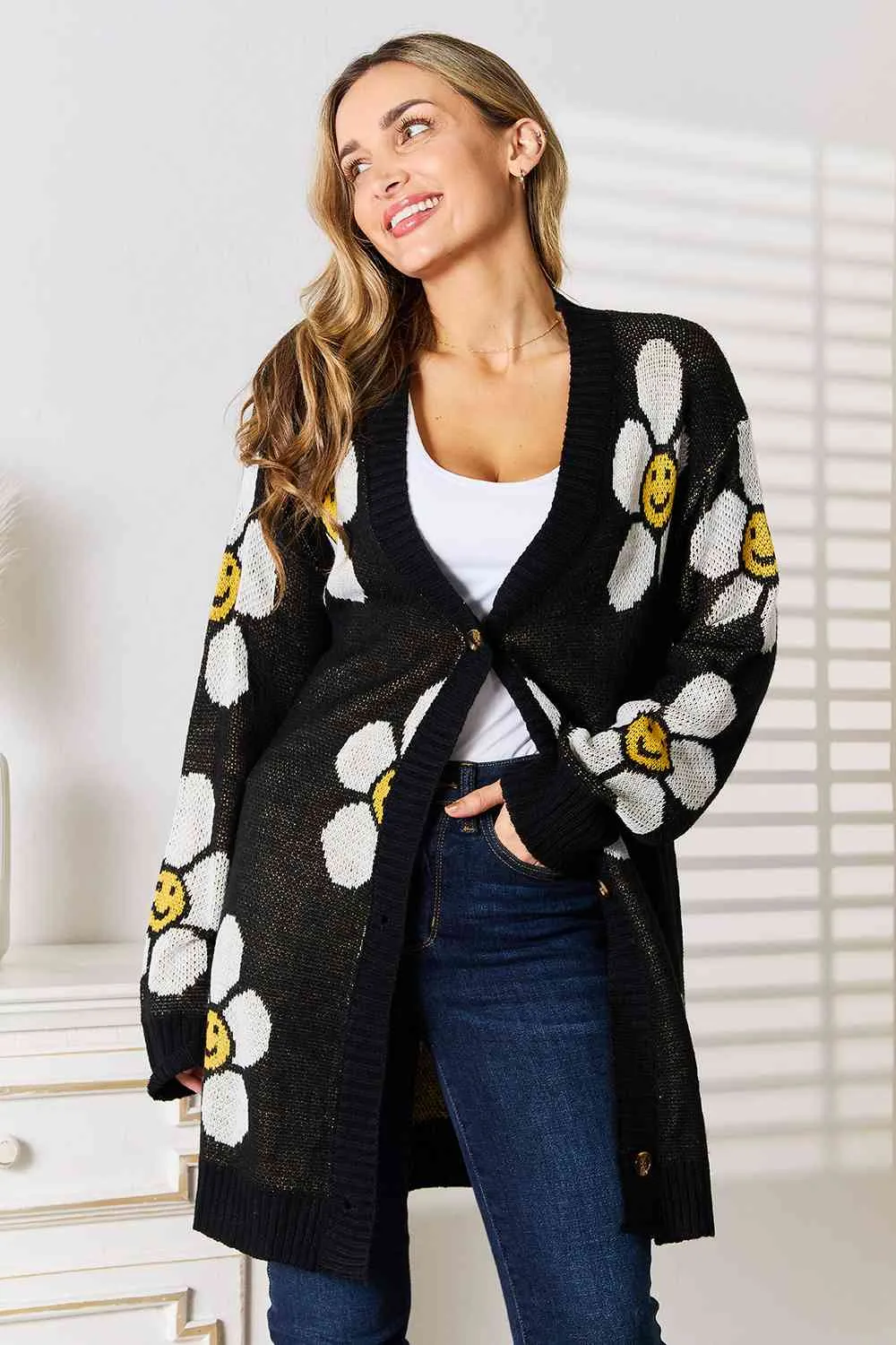 Floral Button Down Cardigan