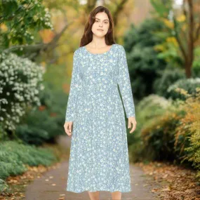 Floral Long Sleeve Dance Dress