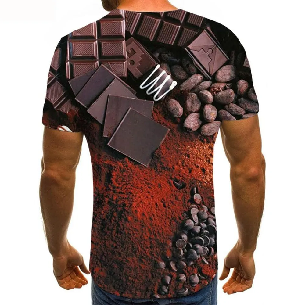 Food T shirt Men Chocolate Tshirts Casual Funny Funny T shirts Mens Clothing