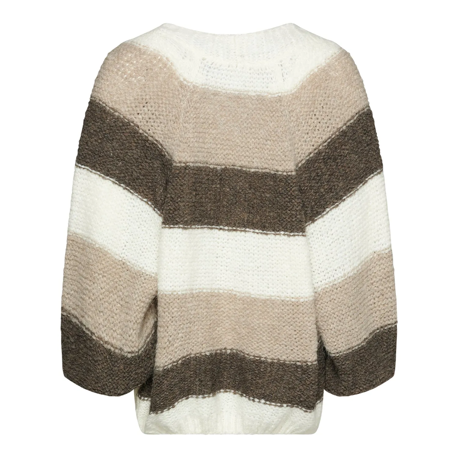 Fora Reversed Cardigan - Mixed Stripes