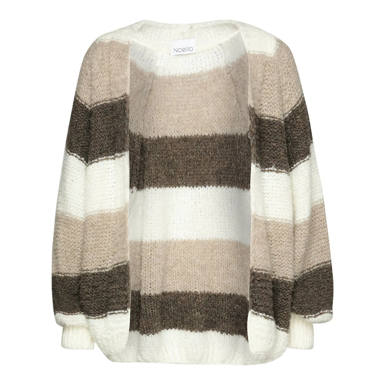 Fora Reversed Cardigan - Mixed Stripes