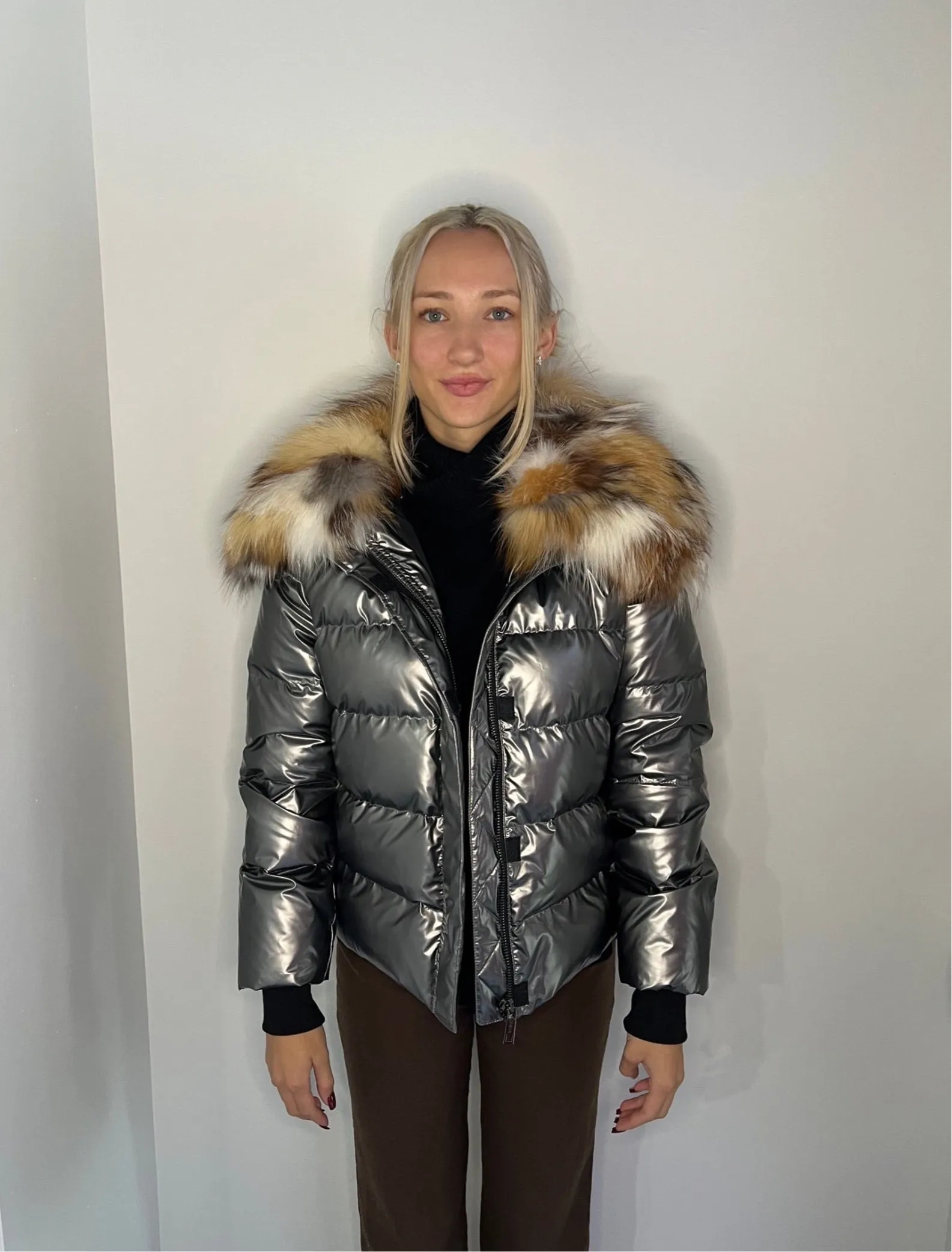 FOX FUR COLLAR PUFFER COAT