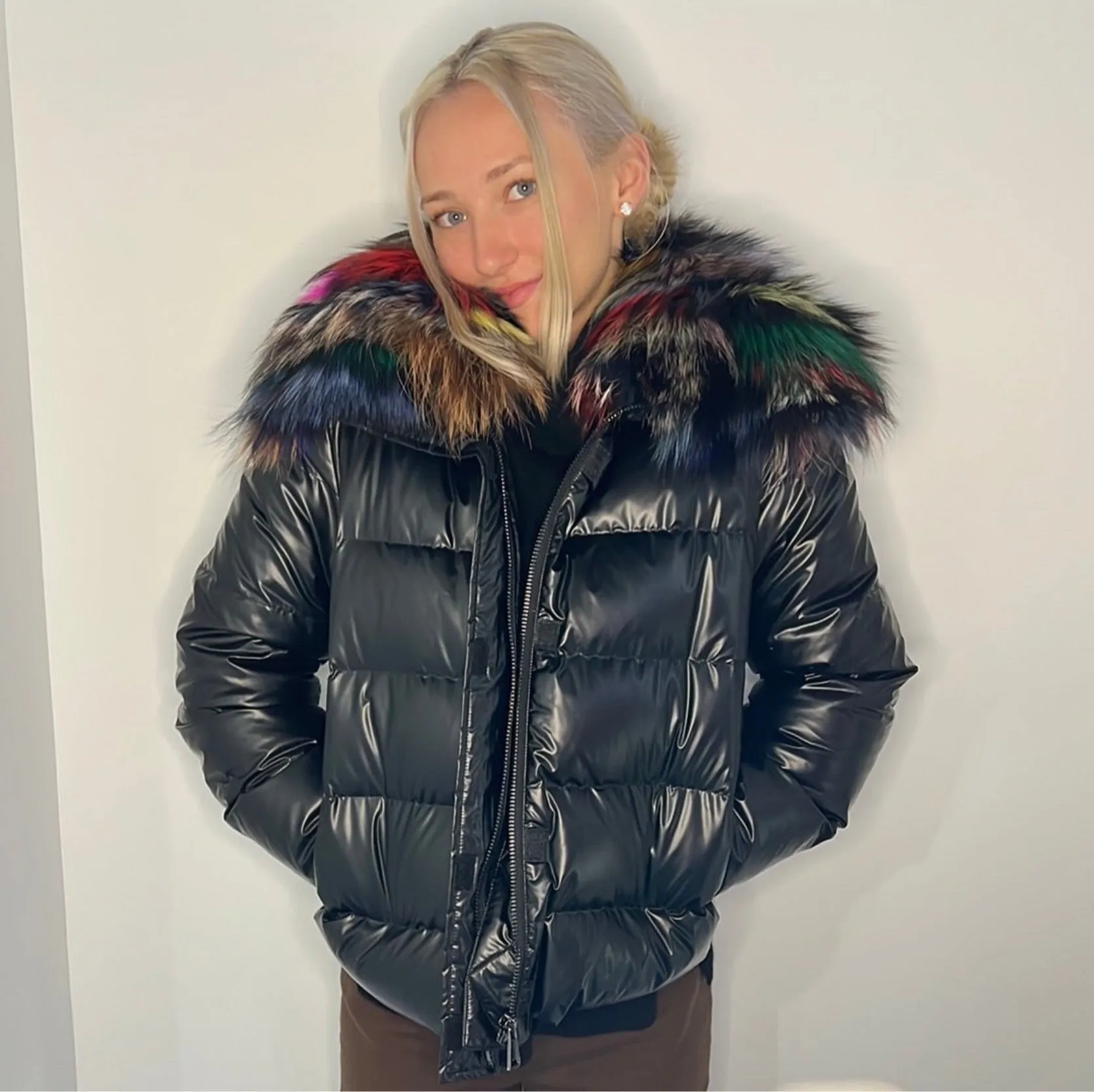 FOX FUR COLLAR PUFFER COAT