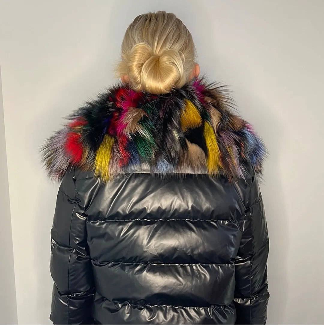 FOX FUR COLLAR PUFFER COAT