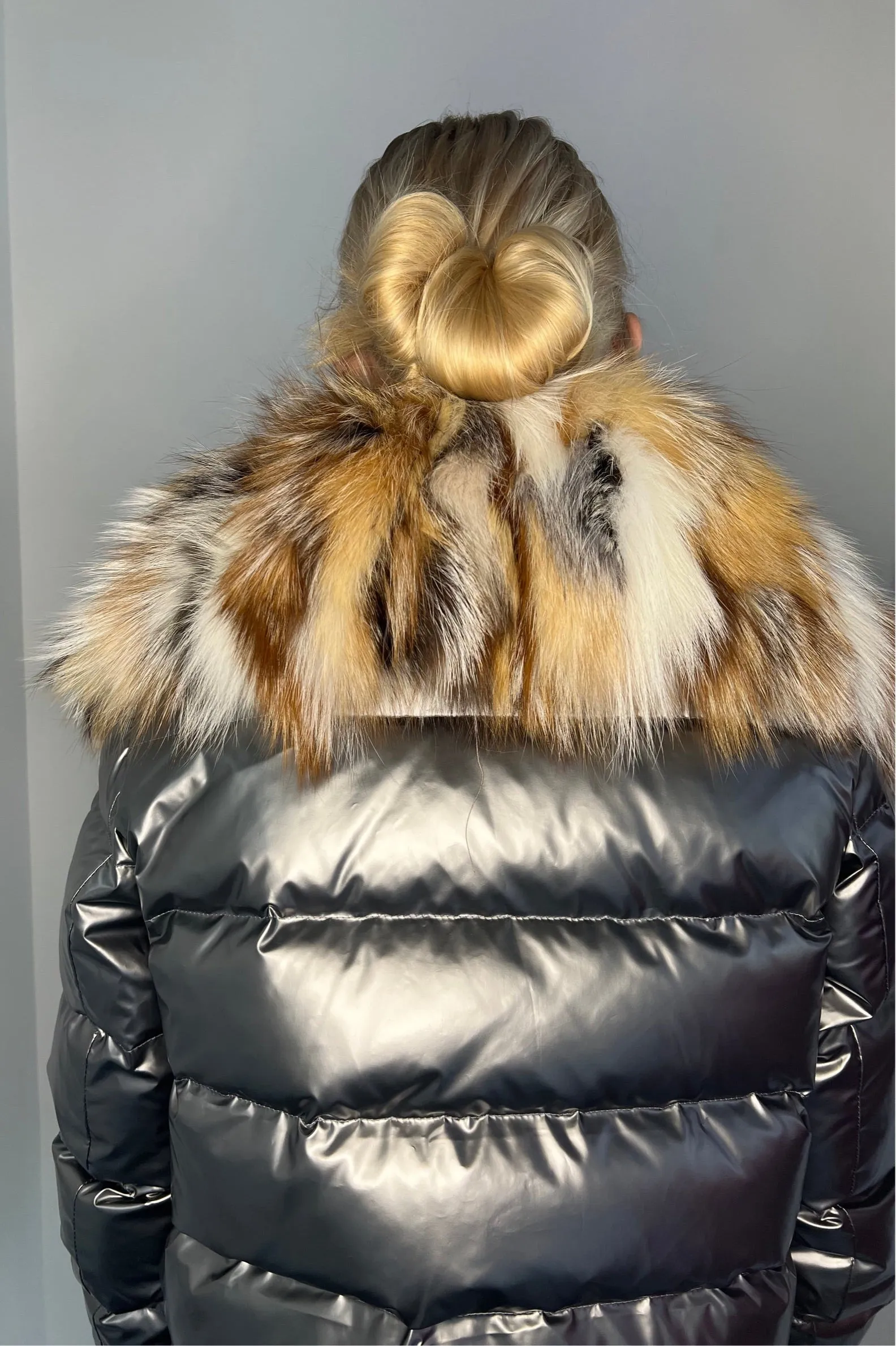 FOX FUR COLLAR PUFFER COAT