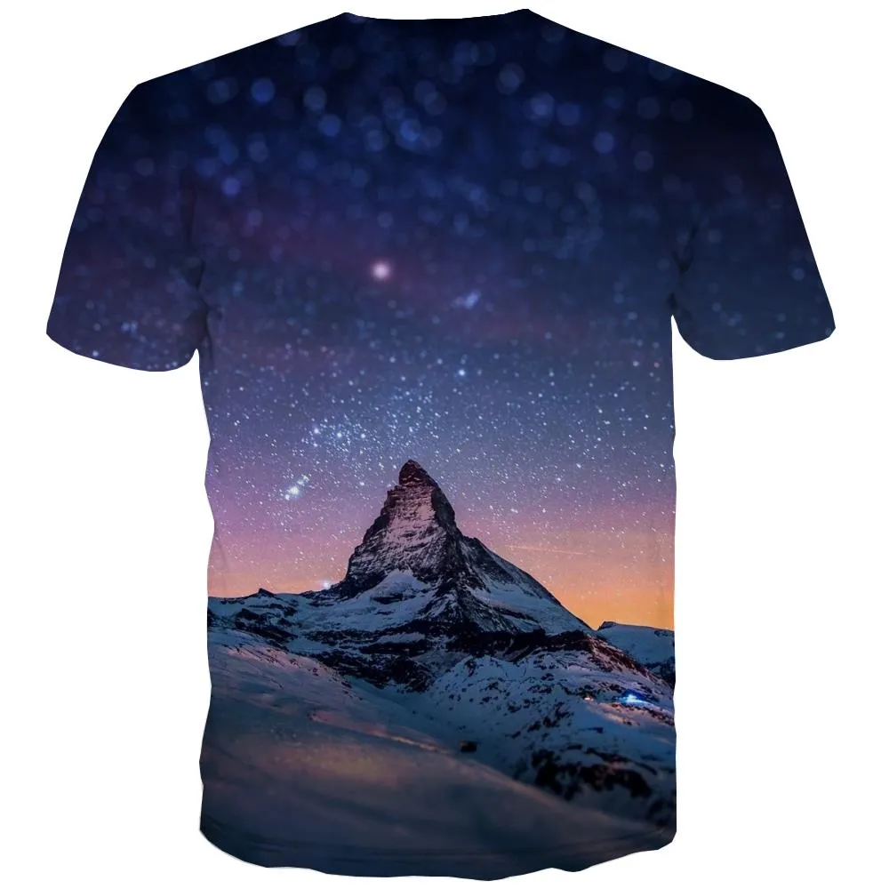 Galaxy T-shirt Men Planet T shirts Funny Starry Sky Tshirt Printed Colorful Tshirts Novelty Harajuku Tshirt Anime