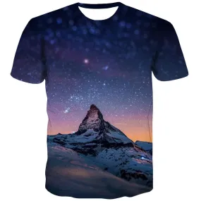 Galaxy T-shirt Men Planet T shirts Funny Starry Sky Tshirt Printed Colorful Tshirts Novelty Harajuku Tshirt Anime