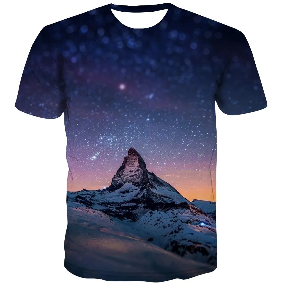 Galaxy T-shirt Men Planet T shirts Funny Starry Sky Tshirt Printed Colorful Tshirts Novelty Harajuku Tshirt Anime