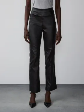 High Rise Coated Whitney Side Slit Pants